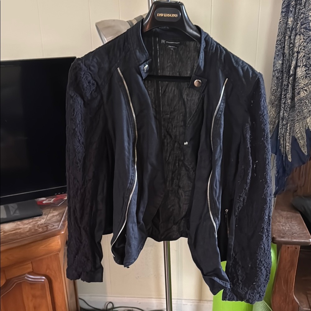 Women's Black Jacket with lace sleeves